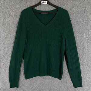 Grayson & Dunn 100% 2 Ply Cashmere V Neck Sweater - Women's Size L - Green
